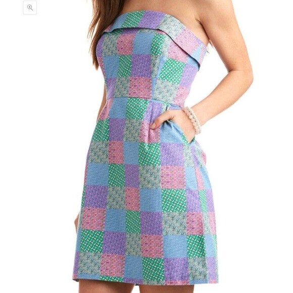 VINEYARD‎ VINES Limited Edition KENTUCKY DERBY Dress Sz 2 Icon Patch Print 143rd - Picture 1 of 12